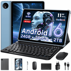 Raemond 11 Zoll Android 16 Tablet Gemini AI 24GB RAM +256GB ROM (2TB TF), 8000mAh Gaming Tablet Unisoc T7250 Octa-Core, Widevine L1,16MP+8MP Tablets PC, 2.4G+5G WLAN GMS/3.5mm Audio/GPS/Face ID（Blau） Angebot bei HelloDeals