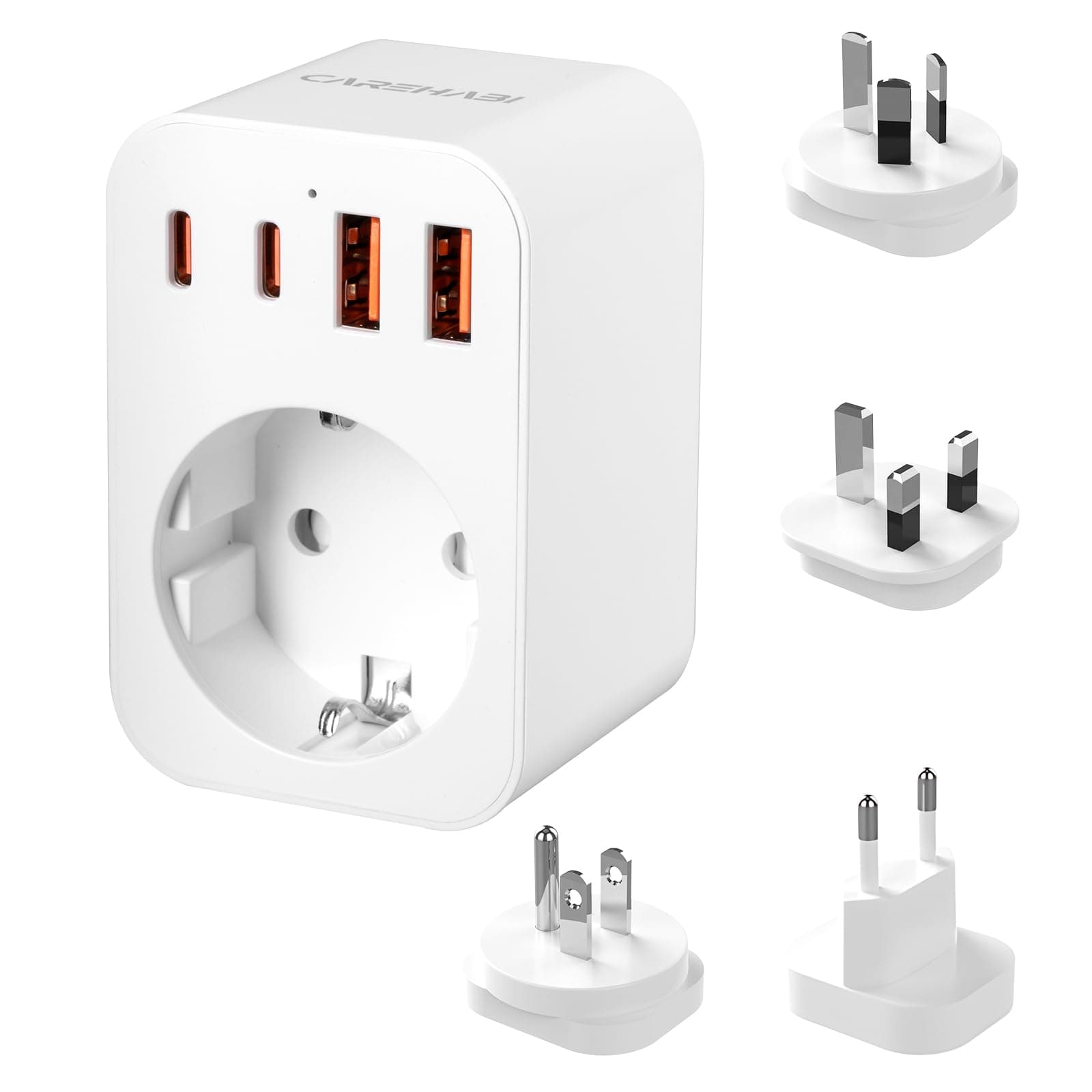 Reiseadapter Weltweit Set, Internationaler Reiseadapter mit USB-A/Typ-C, Typ G/B/I/C Steckdosenadapter Reiseadapter für UK/USA/Australien/Europa Angebot bei HelloDeals
