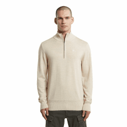 G-Star Herren Premium Core Half Zip Knit Sweater L Weiß (Whitebait D27710-b692-1603) Angebot bei HelloDeals