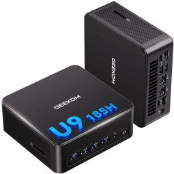 GEEKOM AI Mini PC IT13 Max[3 Jahre Garantie] mit Intel U9-185H, 24GB LPDDR5 5600 MT/s RAM & 500GB PCIe SSD, Intel Arc Grafik, Dual 2.5G LAN, 2× USB4(20Gbps), WiFi 7, 8K U9 185H(24 GB + 500 GB) Angebot bei HelloDeals