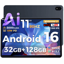 2026 Tablet 11 Zoll Android 16 Tablets, 32GB RAM+128GB ROM/1TB TF, 8000mAh Tablet Octa-Core 1920 * 1200 IPS, 5+13MP/Widevine L1/18W Schnellladung Angebot bei HelloDeals