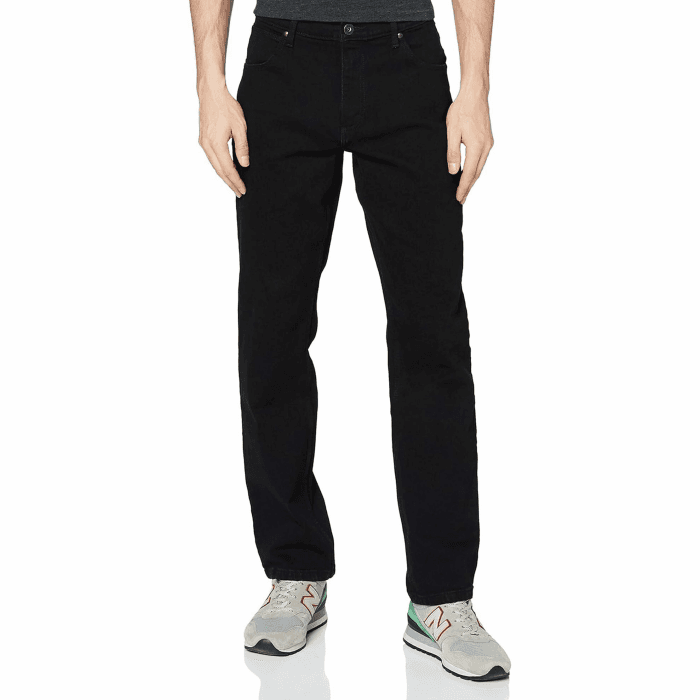 Wrangler Herren Jeans Straight - Mid Waist - Regular Fit - Blau Schwarz W30-W44 44W / 32L Black Rinse Angebot bei HelloDeals