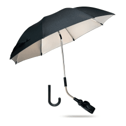 Universal Sonnenschirm Sonnenschutz für Kinderwagen & Buggy - UV Schutz 50+ / 72 cm Durchmesser mit Einem Regenschirmgriff, für Rund- und Ovalrohre - Schwarz Angebot bei HelloDeals