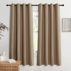 KGORGE Gardinen Kurz Blickdicht Wohnzimmer 2er Set 175 x 140 cm(HxB) Thermovorhang mit Ösen Schlafzimmer Vorhänge Wärmeisolierend Blackout Curtains for Bedroom, Cappuccino H175 x B140 cm (2er Pack) Cappuccino Angebot bei HelloDeals