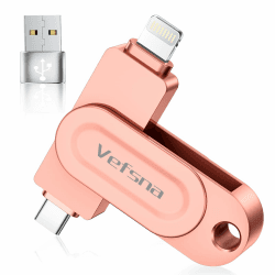 (Ohne APP) Vefsna MFi Zertifizierter USB Stick 512G für iPhone, 3 in 1 iPhone Fotostick, Speicherstick USB- Flash-Laufwerk, Externer Speichererweiterung,USB C Stick für iPhone/iPad/Android/PC/Mac 512GB Rosa Angebot bei HelloDeals