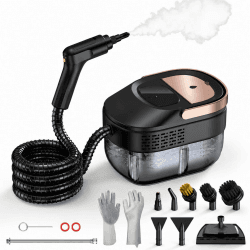 ODSD Dampfreiniger Handgerät für Haushalt und Auto 15s Aufheizzeit | 3 BAR Hochdruckdampf, 1,6L großer Tank, 3-stufig einstellbarer Dampfreiniger, für Küche, Bad, Fenster und Boden Reinigung Schwarz Angebot bei HelloDeals