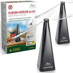 GARDIGO® Fliegenwedler - 2er Set | Fliegenabwehr für den Tisch, Terrasse und Restaurant | Insektenschutz, Insekten Vertreiber | Fliegenventilator zum Fliegen verscheuchen | Fliegenvertreiber Angebot bei HelloDeals