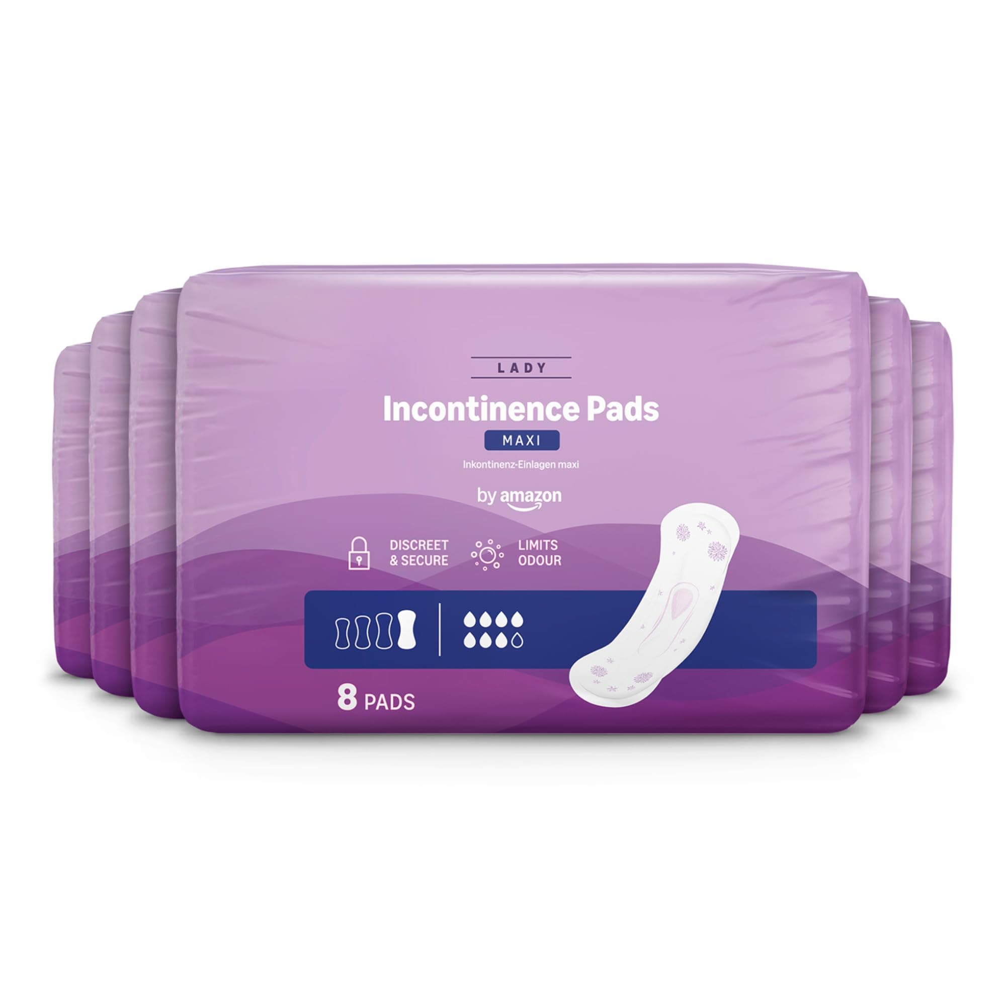 by Amazon Inkontinenzeinlagen für Erwachsene Maxi, 48 Inkontinenzeinlagen (6 Packungen à 8 Pads), Einzeln Verpackt, Parfümfrei Angebot bei HelloDeals