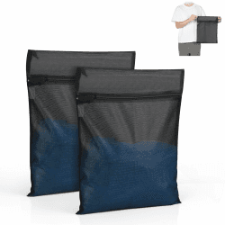 OTraki 2 Stück Wäschesack Groß, 30x40 CM Wäschenetz Groß,Wäschenetz mit Reißverschluss für Waschmaschine, Wiederverwendbare Wäschebeutel Reise für Unterwäsche Schmutzwäsche Socken, Schwarz 30 cm x 40 cm Angebot bei HelloDeals
