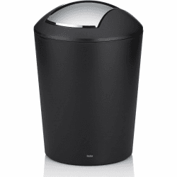 kela Schwingdeckeleimer schwarz, Kosmetikeimer 5l mit Schwingdeckel, Kunststoff, MARTA, Mülleimer Badezimmer schwarz matt Angebot bei HelloDeals