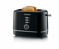 SEVERIN Automatik-Toaster, kleiner Toaster für 2 Scheiben, hochwertig , zum Toasten, Auftauen und Erwärmen, 850 W, schwarz, AT 4321 Angebot bei HelloDeals