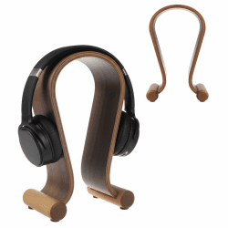 Maclean MC-815 Kopfhörerständer aus Holz | Universal Halter für Over-Ear Headsets | Stabil & Dekorativ | Kopfhörerhalter für Büro Studio Zuhause (Walnuss) Angebot bei HelloDeals