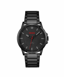 HUGO Analog Quarzuhr für Herren #First-Kollektion - Erhältlich mit Edelstahl- oder Lederarmband Black Stainless steel Angebot bei HelloDeals