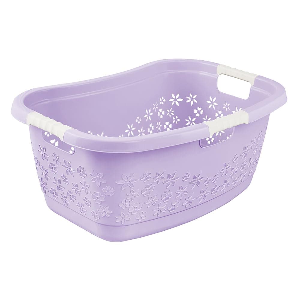 keeeper lasse Ergonomischer Wäschekorb mit luftdurchlässigem Dekor, 50 l, Anti-Rutsch-Softgriffe, Violett (Soft Purple) Soft Purple Einzelartikel Angebot bei HelloDeals