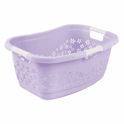 keeeper lasse Ergonomischer Wäschekorb mit luftdurchlässigem Dekor, 50 l, Anti-Rutsch-Softgriffe, Violett (Soft Purple) Soft Purple Einzelartikel Angebot bei HelloDeals