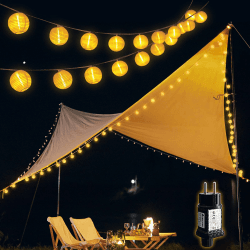 SALCAR 20m LED Laterne Außen, 80er Lampions Lichterkette, Gartenlaterne Deko für Draußen mit 8 Beleuchtungsmodi, 31V Sicherheitsnetzteil, Warmweiß Angebot bei HelloDeals