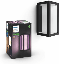 Philips Hue White and Color Ambiance LED Wandleuchte Impress (schmal), Outdoor Leuchte für den Aussenbereich, dimmbar, bis zu 16 Millionen Farben, smarte Lichtsteuerung via App Wandleuchte 12cm weit Hochvolt Angebot bei HelloDeals
