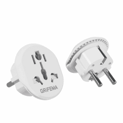 GRIFEMA Universal Reiseadapter, 2 Stück, 4000 W | Für EU Schuko Steckdosen und Stecker aus USA, UK, China, Schweiz, Italien, Brasilien und Japan Angebot bei HelloDeals