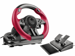Speedlink TRAILBLAZER Racing Wheel – Gaming Lenkrad für PC, PS4, PS3, Xbox One, Xbox Series, Switch, PC Lenkrad mit Pedalen und Schaltung, Schaltwippen und Schaltknüppel, Force Feedback, schwarz-rot | Mit Pedalen und Schaltung, Schaltwippen, Schaltknüppel Angebot bei HelloDeals