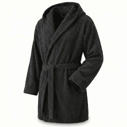 Top Towel - Elegant - Bademantel für Damen und Herren 100% Baumwolle, 500 g/m² - Option mit oder ohne Kapuze - Weich und saugfähig für Dusche, Spa und Pool XL Schalkragen Schwarz Angebot bei HelloDeals