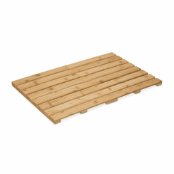 Relaxdays Bambus Badematte, 60 x 40 cm, rutschfeste Duschmatte, Dusche, Sauna, Indoor & Outdoor, Baderost faltbar, Natur Angebot bei HelloDeals