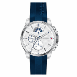 Tommy Hilfiger Analoge Multifunktionale Quarz-Uhr für Herren mit Silikon-, Edelstahl- oder Lederarmband, Unterzifferblätter für Tag und Datum, Wasserdicht bis 5ATM. Weiß Silicone Angebot bei HelloDeals