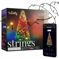 Twinkly Strings 400 LED RGB+ Weiß, LED-Lichterkette, Smarte LEDs für den Innen- und Außenbereich, Kompatibel mit Alexa und Google Home, IP44, App-Steuerung, Schwarzes Kabel, 32m Led Rgb+weiß 32 m Schwarze Schnur Angebot bei HelloDeals