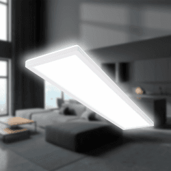 B.K.Licht - LED Deckenlampe mit indirektem Licht, Flach, Neutralweißes Licht, IP44, Panel, LED Lampe, Deckenleuchte, Badezimmer Lampe, Wohnzimmerlampe, Küchenlampe, 98x20x3cm, Weiß Weiß 98 cm Rechteckig Angebot bei HelloDeals