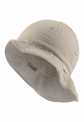 Sterntaler Wende Sonnenhut Uni - Strandhut aus Musselin(Bio) - UV-Schutz 30 Sommerhut Mädchen - mit elastischen Gummiband und Nackenschutz - Baby Kinder Kopfbedeckung 39 beige Angebot bei HelloDeals