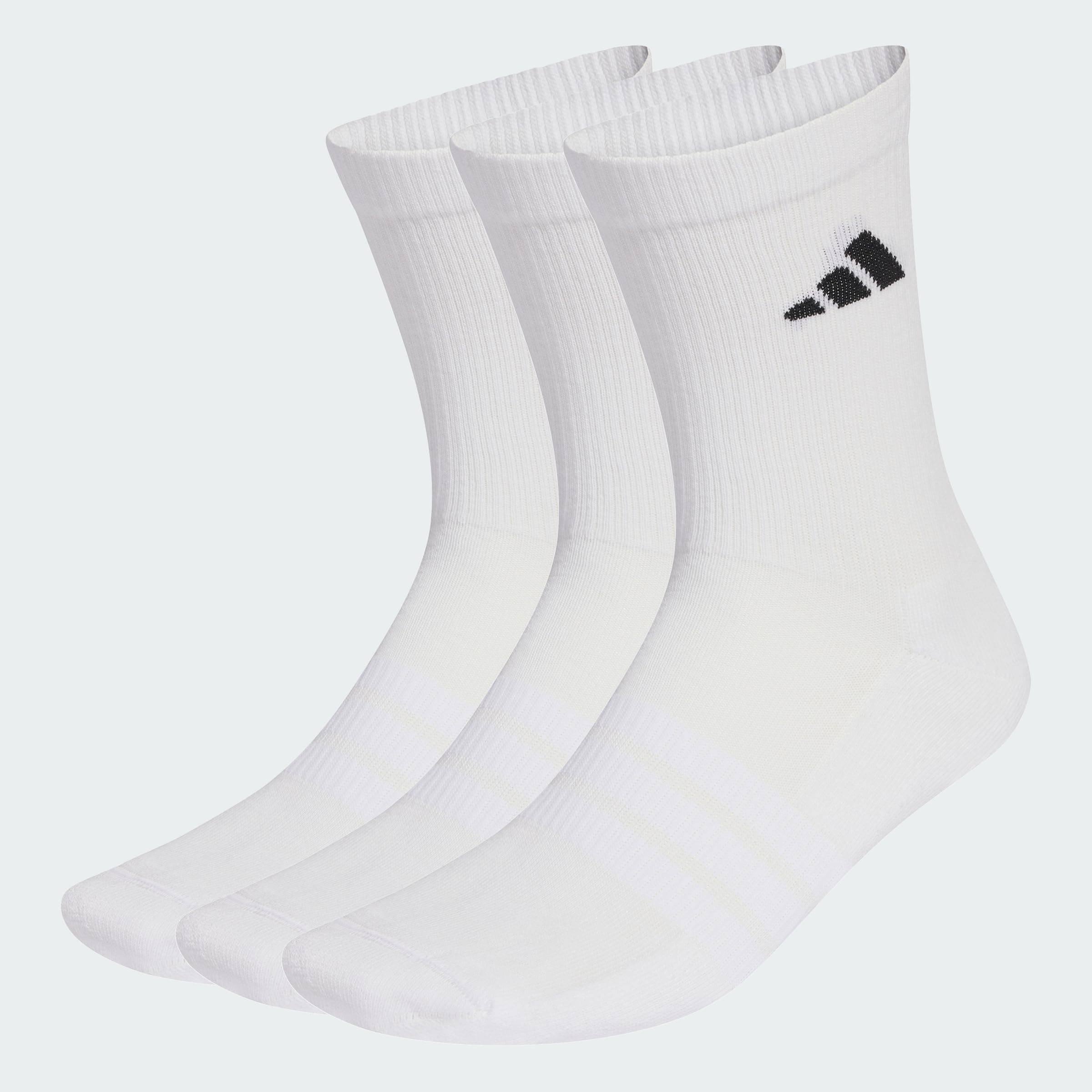 adidas Unisex DÄMPFENDE SPORTSWEAR CREW SOCKEN 3er-Pack 43-45 white/white/black Angebot bei HelloDeals