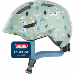 ABUS Kinderhelm Smiley 3.0 - Fahrradhelm mit tiefer Passform, kindergerechten Designs & Platz für einen Zopf - für Mädchen und Jungs S (45-50 cm) Hellgrün (green nordic) Angebot bei HelloDeals
