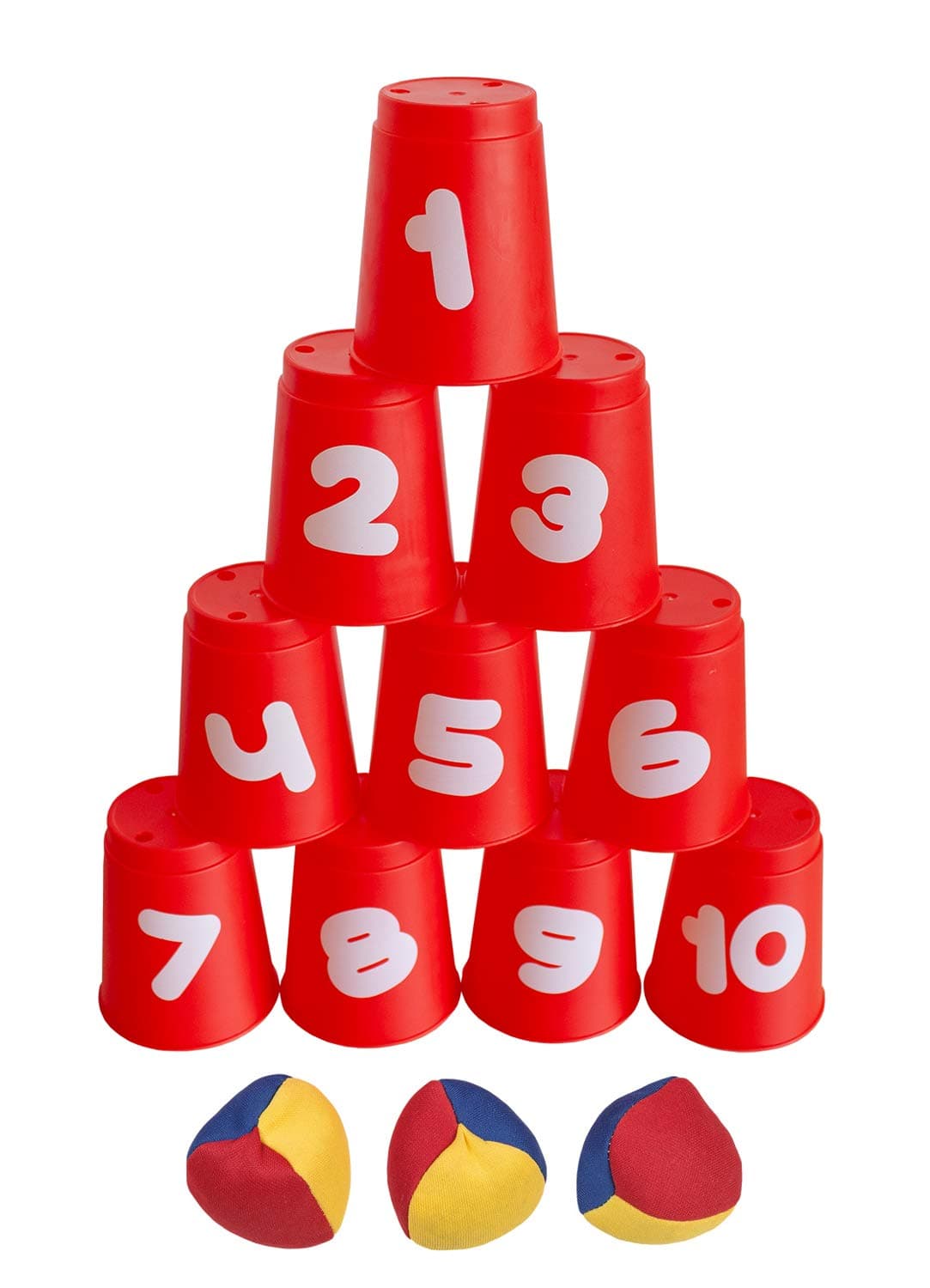 Idena 40416 - Ballwurfspiel mit 10 Bechern und 3 Bällen, ab 3 Jahren, für Geburtstagsfeiern, im Garten oder Park Angebot bei HelloDeals