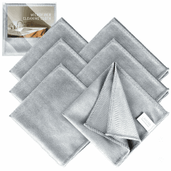 Fensterputztücher Mikrofasertücher, Glastücher für Scheiben, Fenster und Glas, Streifenfrei und Fusselfrei, 30x30 cm, 6er-Pack, Grau Angebot bei HelloDeals