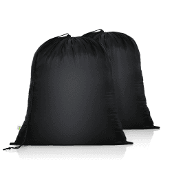 OTraki 2 Stück Wäschesack Reise 50x60cm, Wasserdicht Schmutzwäsche Wäschesammler Wäschebeutel Kordelzug Groß Faltbarer Laundry Bag mit Kordelzug für Camping Schlafsaal und Reisen Wäscheraum Schwarz Angebot bei HelloDeals