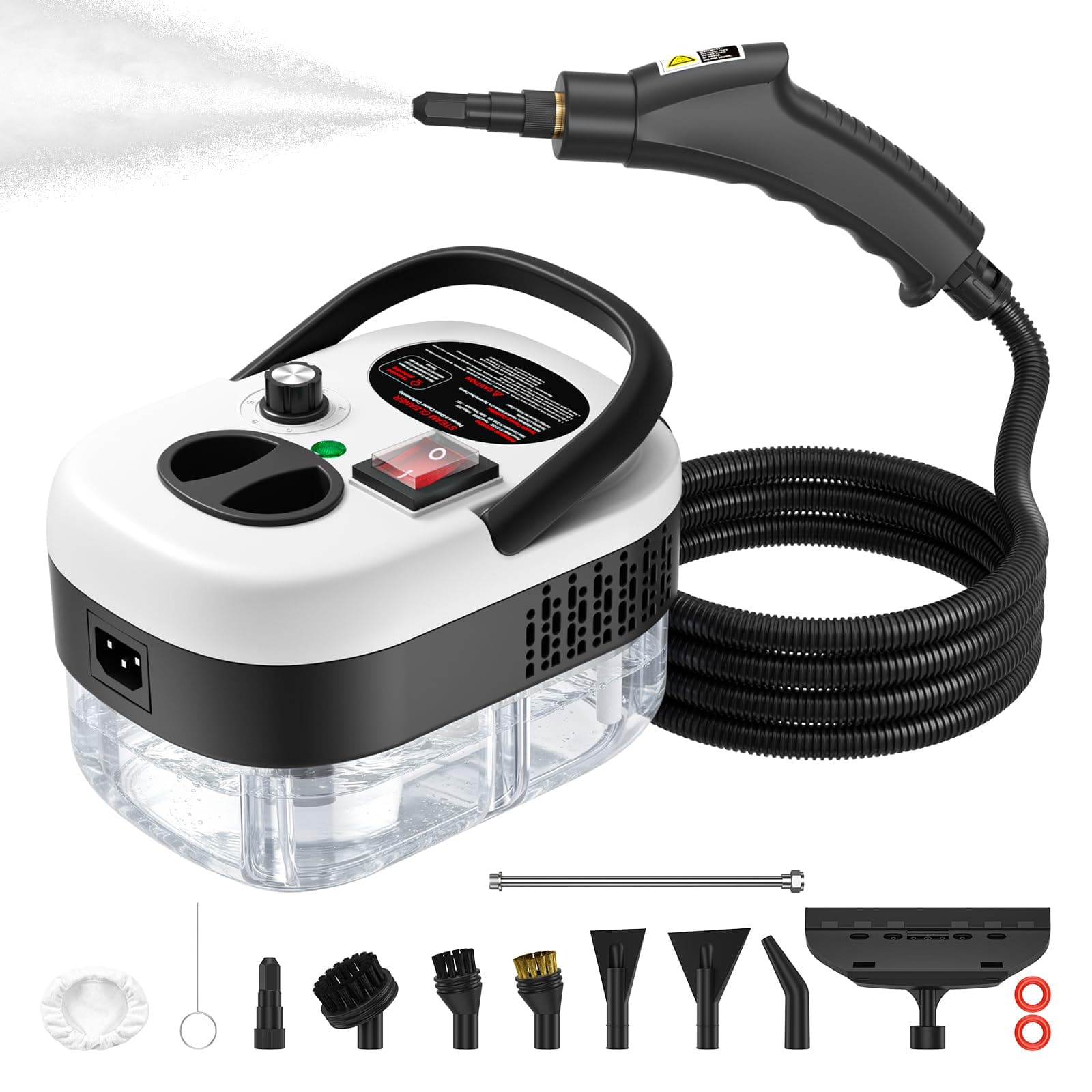Dampfreiniger Handgerät, 2500W,Chemikalienfreier Handdampfreiniger –Hochdruck-Dampf gegen Schmutz Fett & Bakterien, 3 Bar Steam Cleaner für Haushalt, Küche, Bad, Fenster, Polster & Auto Angebot bei HelloDeals
