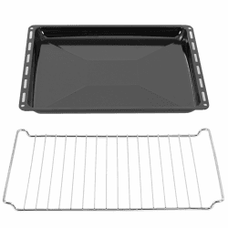 ICQN 42.2 x 37 cm Backbleche & Gitter Set, 3 cm Tief Emailliert Fettpfanne und Verchromt Backofenrost für Backofen & Herd, Kratzfest & Rostfrei, 422 x 375 x 30 mm, Schwarz 422x30 mit Gitter Angebot bei HelloDeals