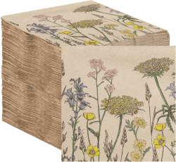 Table Kind 100 Großpackung weiche Servietten aus Recyclingpapier, geblümte Einweg-Partyservietten Catering und Alltagsgebrauch umweltfreundlich, ungebleicht | Hergestellt in der EU, 2 lagig, 33 cm Braun 13 inches x 13 inches Angebot bei HelloDeals