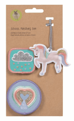 LÄSSIG Anhänger und Patches Set (3 Stk.) mit Druckknopf/School Patches Set Unicorn glitter Angebot bei HelloDeals