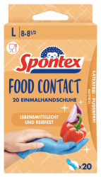 Spontex Food Contact, 20 Einmalhandschuhe aus Nitril, lebensmittelecht, latexfrei und ungepudert, Größe L (1 x 20 Stück) Food Contact L Angebot bei HelloDeals