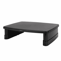 Amazon Basics Höhenverstellbarer Monitorständer mit Organizer, 3-stufiges Stapelbares Design, ABS-Kunststoff, Trägt bis zu 10,0kg, für Monitore & Laptops, Schwarz Angebot bei HelloDeals