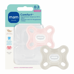 MAM Comfort Schnuller | 0-3 Monate | Schnuller für Frühgeborene und Neugeborene | stillfreundlicher Babyschnuller | besonders klein & leicht | extra sanft | 100% Silikon | rosa/beige | 2 Stück rosa/beige 0-3 Monate Angebot bei HelloDeals