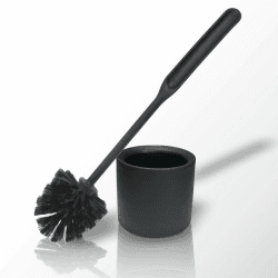 York WC Bürste mit Halter, Toilettenbürsten-Set, Schwarz Matt | Hygienische WC-Garnitur mit Innenbehälter für Bad, Hotel, Pension und Restaurant, 35 × 11 cm Schwarz Einheitsgröße Angebot bei HelloDeals