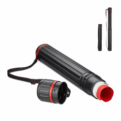 Relaxdays Teleskop Posterrolle, bis Größe A0, verstellbarer Tragegurt, Schraubdeckel, 64 - 107 cm, Kunststoff, schwarz Angebot bei HelloDeals