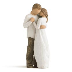 Enesco Willow Tree Promise Figurine | Handgeschnitztes Original-Design, handdekoriertes Harz, intime figurative Skulptur, Gesten nur Ausdruck Versprechen Angebot bei HelloDeals