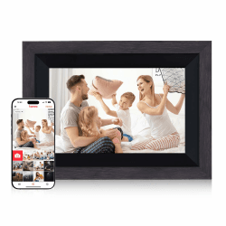 Digitaler Bilderrahmen, Rollei Smart Frame WiFi 105 10,1 Zoll Frameo WLAN Digital Photo Frame 1920x1200 Touchscreen 32GB Speicher Holz Schwarz Digitaler-Bilderrahmen-Digital-Elektronischer-Fotorahmen 10,1" Holz Schwarz Angebot bei HelloDeals