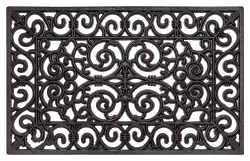 Hanse Home Gummi Fußmatte für Innen und Außen 45x75cm – Gummimatte Fussmatte Outdoor Schmutzfangmatte Ornamente Gusseisen Optik Wetterfest, rutschfest für Eingangsbereich & Außenbereich – Schwarz Angebot bei HelloDeals