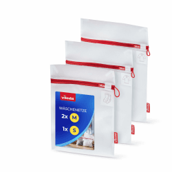 Vileda Wäschenetz für Waschmaschine 3er Set – 2x 30 x 40 cm + 1x 25 x 30 cm Wäschebeutel aus reißfestem Polyester mit Reißverschluss für BHs, Dessous, Unterwäsche, Socken, Feinwäsche und Babykleidung 3er-Set Angebot bei HelloDeals