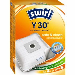 Swirl Y 30 EcoPor Staubsaugerbeutel (4 Beutel), reißfeste Staubbeutel für einige Rowenta & Moulinex Staubsauger, 99,9% Filterung von Hausstaub & allergenem Feinstaub 4er Pack Y 30 - Für LG Electronics und Rowenta Staubsauger Angebot bei HelloDeals