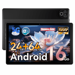 Tablet 10 Zoll, Android 16 Tablet mit 24GB RAM (4+20), 64GB ROM + 1TB TF, 800×1280 IPS Display, Octa-Core Prozessor, Dual Kamera, 6000mAh Akku, WiFi 6, Bluetooth 5.4, Schwarz Angebot bei HelloDeals