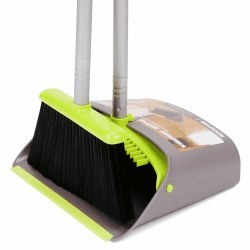 TreeLen Besen- und Kehrschaufel-Set, TreeLen Besen mit Kehrschaufel mit langem Griff, Kombinations-Set für Büro und Zuhause, für aufrechte Kehrarbeiten in der Lobby Green/Grey Angebot bei HelloDeals